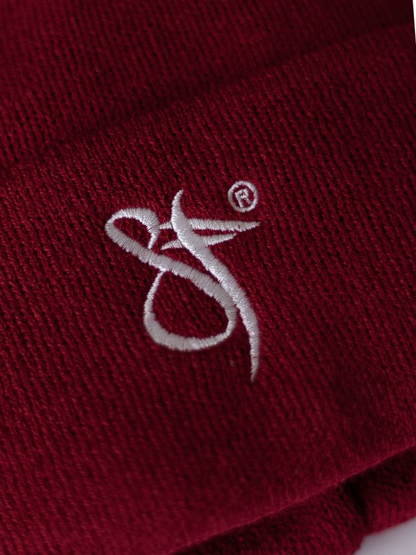 SF Embroidery Beanie Hat red/white
