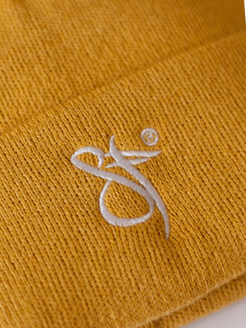 SF Embroidery Beanie Hat yellow/white