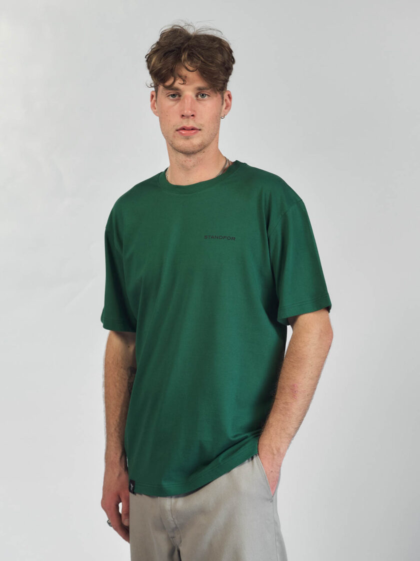 SF Crew Koszulka Ciemny Zielony Front Model