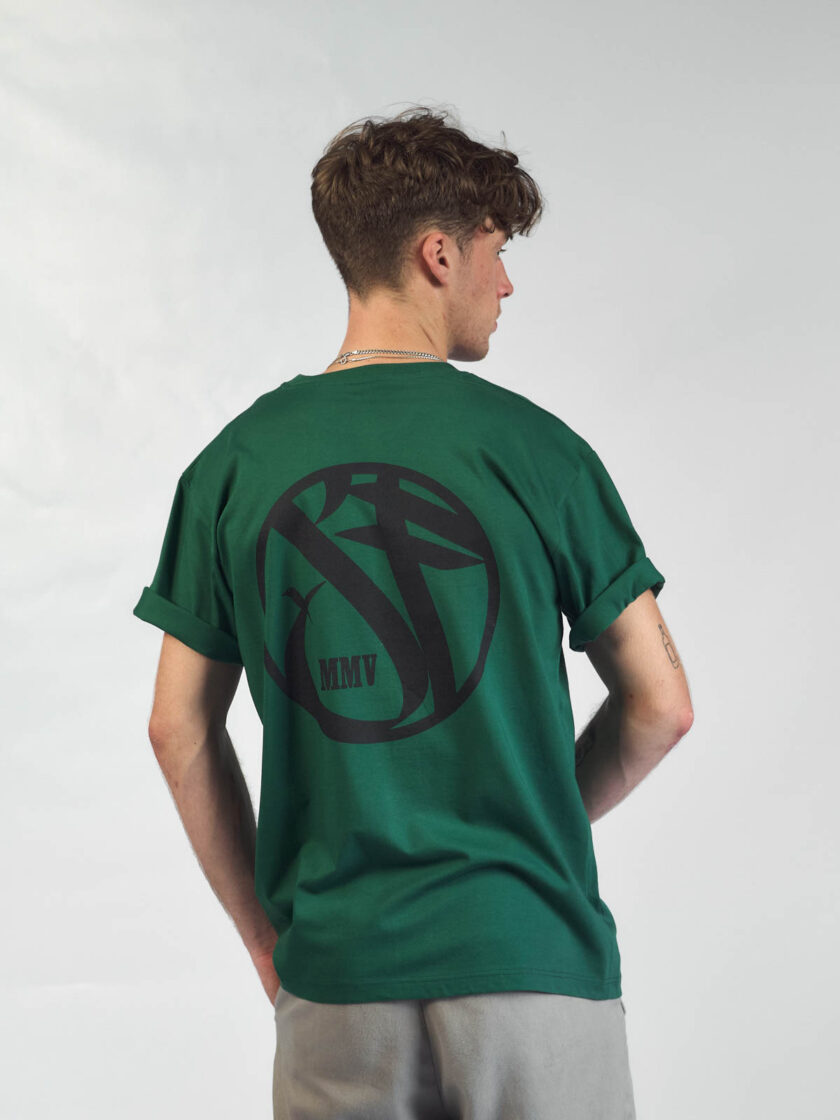 SF Crew Koszulka Ciemny Zielony Tył Model