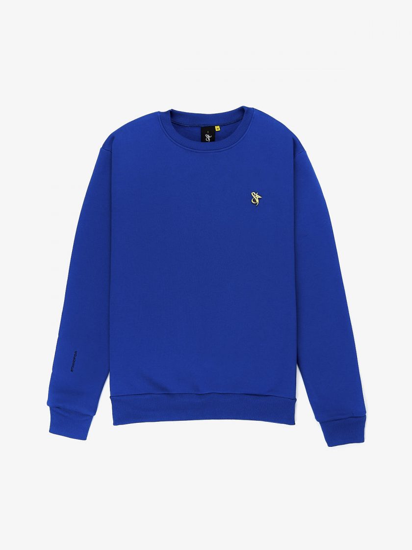 lux pin sweatshirt true blue