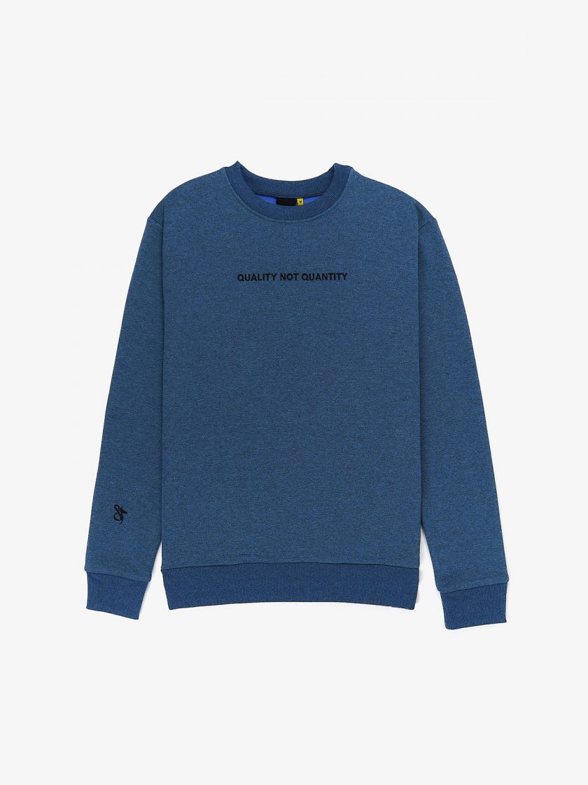 quality not quantity sweatshirt melange blue