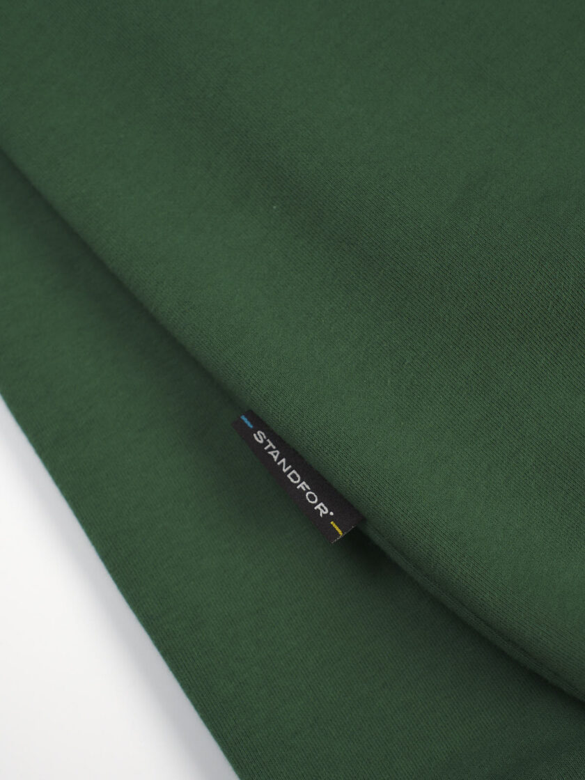 green fabric detail